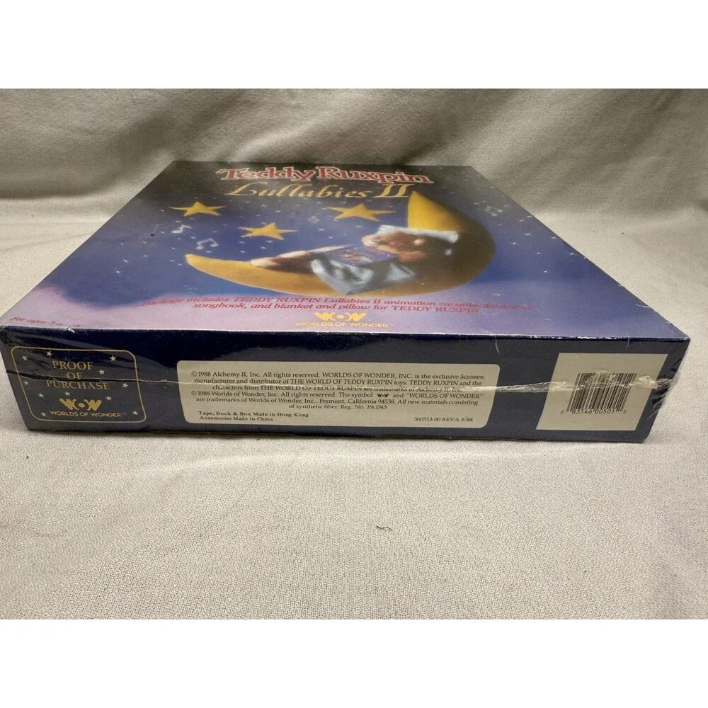 Teddy Ruxpin Lullabies 2 w/ cassette, song book, blanket & pillow for Teddy NEW